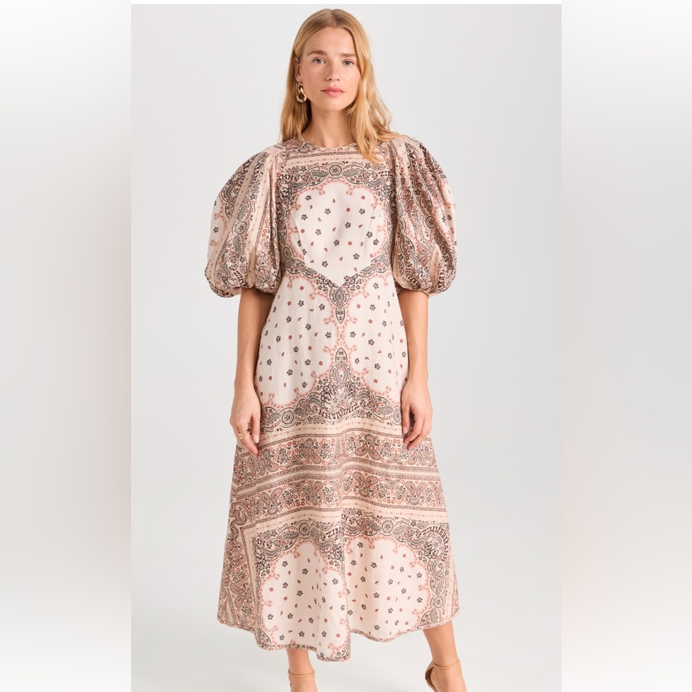 Zimmermannn day midi dress 
Size 0P
In color cream bandana
